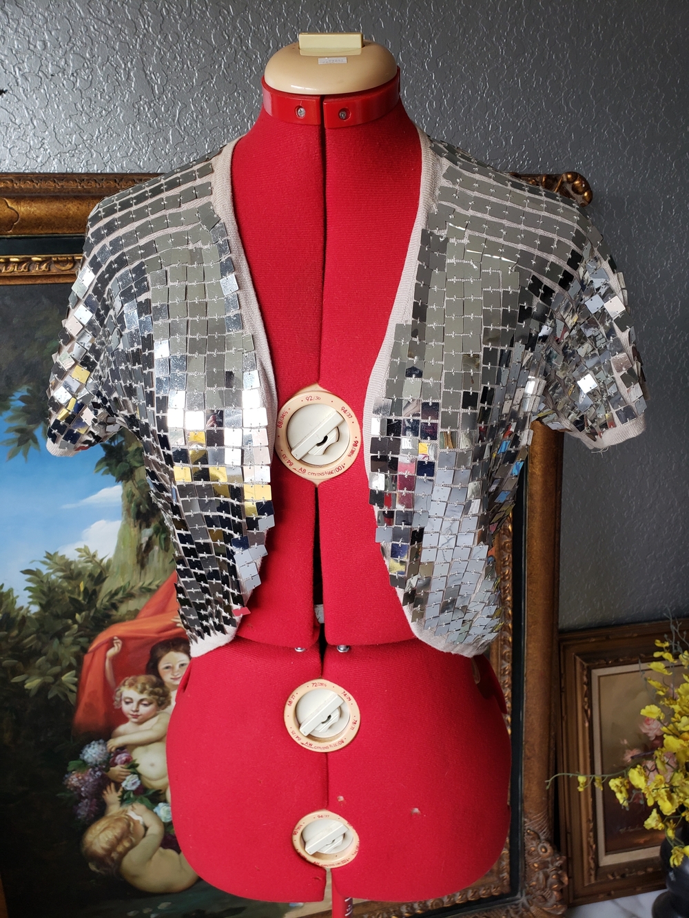 Silver Sequin Cropped Shrug - Sparkling Open-Front Crop